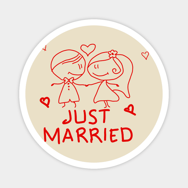 JUST MARRIED Magnet by ghazistore